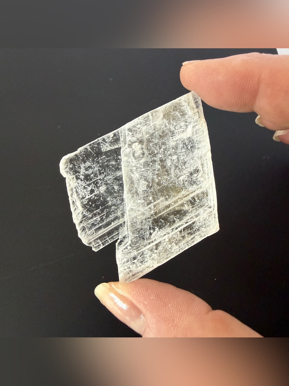 Transparent Selenite Gypsum Crystal Window Pane Specimen 2”